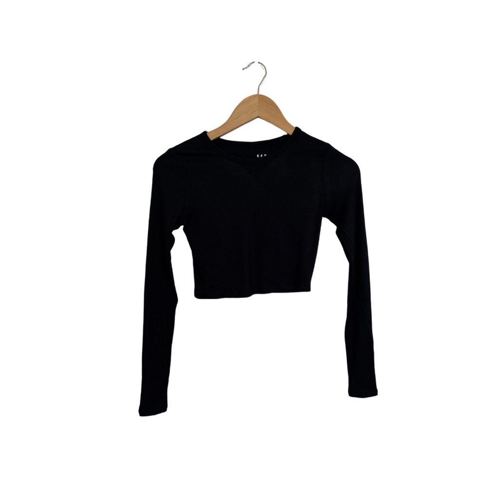 Black Long Sleeve Crop Top